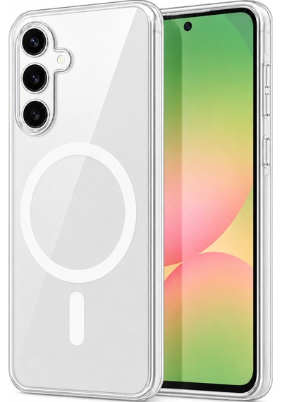 Samsung Galaxy S24 Fe İle Uyumlu Yumuşak Magsafe Kablosuz Şarj Destekli Şeffaf Kılıf Kamera İçin Yükseltilmiş Çerçeve