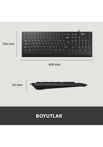 Lecoo KB103 USB Kablolu Türkçe  Q Klavye