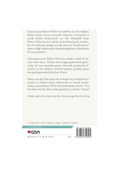 Gezinti ve Diğer Öyküler - Robert Walser - Can Yayınları