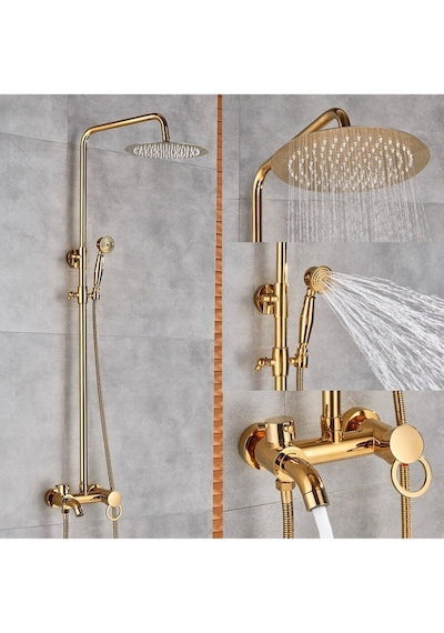 Banyo Bataryası Duş Seti Gold Altın Dore Özel Seri Yeni Model