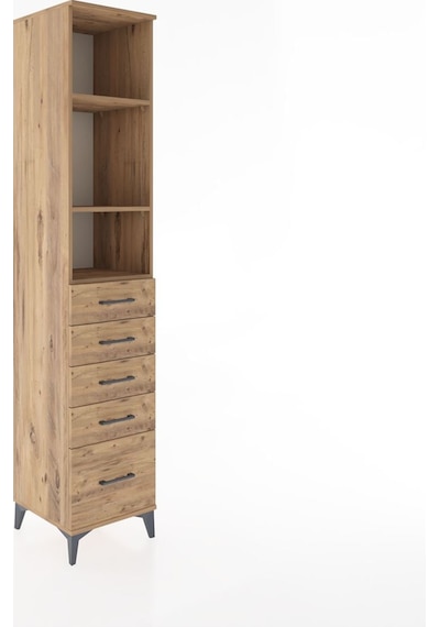 Hyperion Dolap 3 Raflı 5 Çekmeceli 44x44x221 Çam-çam Çam