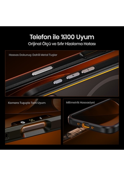 Aohi The Future Apple iPhone 17 Pro Max Kılıfı, Magsafe Uyumlu Telefon Kılıfı, Siyah