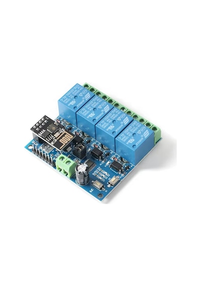 Esp8266 Esp-01 12v 4 Kanallı Wifi Röle Modülü - Akıllı Ev Uzaktan Kontrol Anahtarı