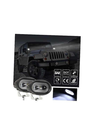 Led Spot Işık Ve Beyaz Projektör Lens Çakarlı Oval Çift Gözlü Led Off Road Lamba Motosiklet Ve İş Makinesi Projektörü 12v-85v