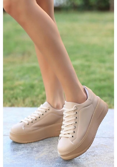 Papuç Sepeti 2596 Kadın Yüksek Topuk Günlük Sneaker Ayakkabı 001