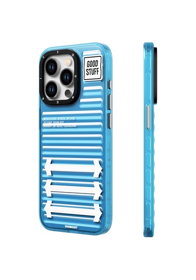 Apple Uyumlu iPhone 15 Pro Kılıf Youngkit Luggage Firefly Serisi Kapak Mavi