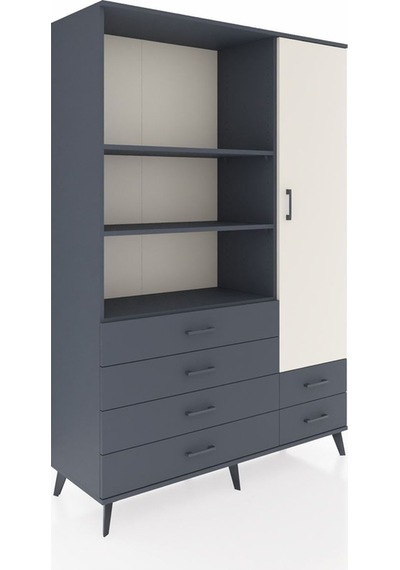Hyperion Dolap 7 Raflı 6 Çekmeceli Tek Kapaklı 132x44x195 Antrasit-aytaşı/antrasit Aytası/antrasıt Hyperion Dolap 7 Raflı 6 Çekmeceli Tek Kapaklı 132x44x195 Antrasit-aytaşı/antrasit Aytası/antrasıt
