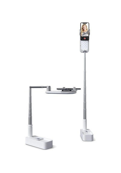 Hymark Canlı Yayın Braketi Çok Fonksiyonlu Led Işıklı 360 Derece Kumandalı Selfie Telefon Standı Çok Renkli