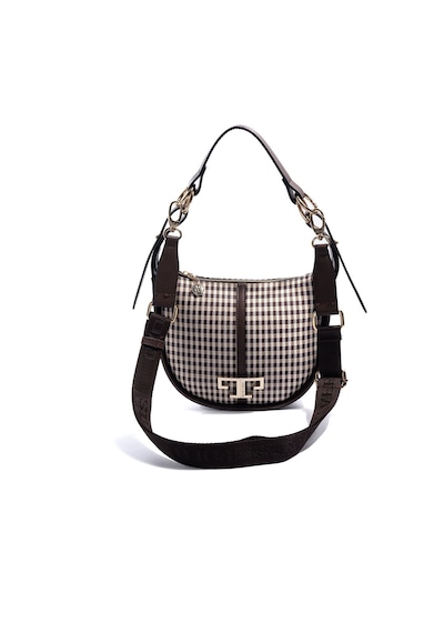 Silver Polo Sp1270 Kadın Omuz Çantası Ekose Line Kare Kahve Sarı-kahve
