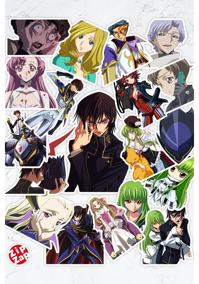 Code Geass Anime Sticker Paketi 20 Adet Çok Renkli