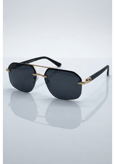 Di Caprio Dc3035gold Gold Siyah Signature Çerçevesiz Polarize Camlı Erkek Güneş Gözlüğü