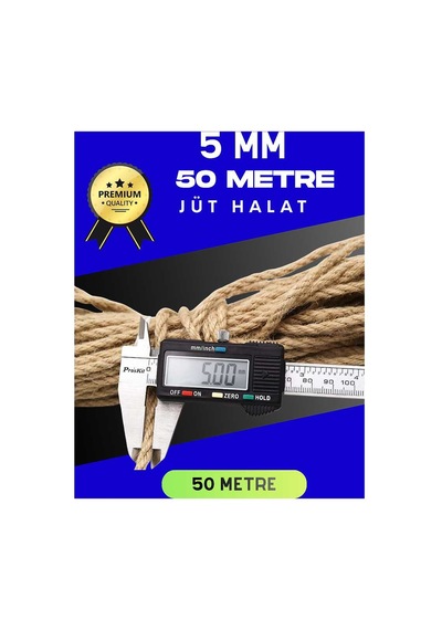 5 Mm 50 Metre Jüt Halat Dekoratif Hasır İp Urgan Süs Evimdeyokyok