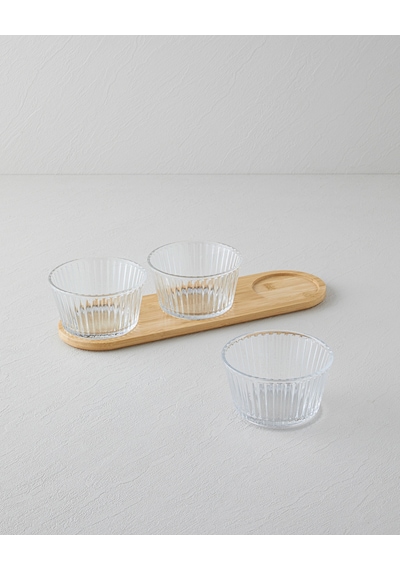 English Home Linea Cam-bambu 4 Parça Sunumluk 11x6,5 Cm Şeffaf