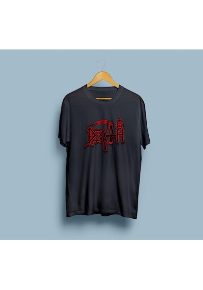 Oversize Death Tasarım Unisex T-shirt Siyah