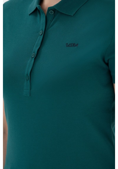 U.S. Polo Assn. Kadın Koyu Yeşil Basic Polo Yaka Tişört 50305764-VR101 U.S. Polo Assn. Kadın Koyu Yeşil Basic Polo Yaka Tişört 50305764-VR101