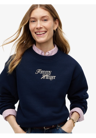 Tommy Hilfiger Scrıpt Regular C-nk Swt Kadın Mavi Sweatshirt - Ww0ww51598