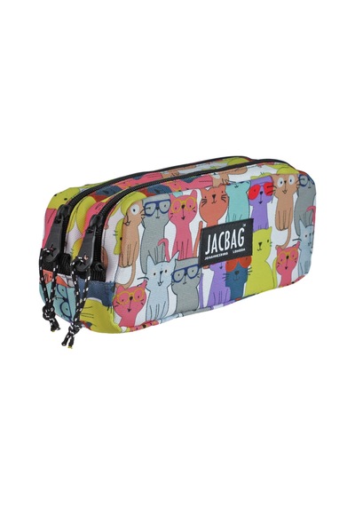Jacbag Dual Pouch Pencıl Case-çift Bölmeli Kalemkutu - Sari Kedi Sari Kedi