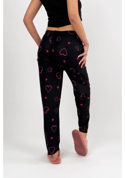 Kadın Kadife Pijama Altı Eşofman Pamuklu Fuşya