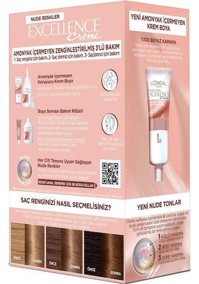 Excellence Creme Nude Renkler Saç Boyası 7u Nude Kumral 2'li Set pktexclncnude7u-9220