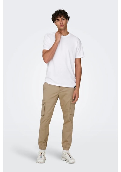 Only & Sons Erkek Onscarter Paçaları Lastikli Pamuklu Kargo Pantolon 22028434 Camel