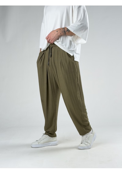 Cocopelli Bürümcük Haki Erkek Pileli Jogger Pantolon Coc3192