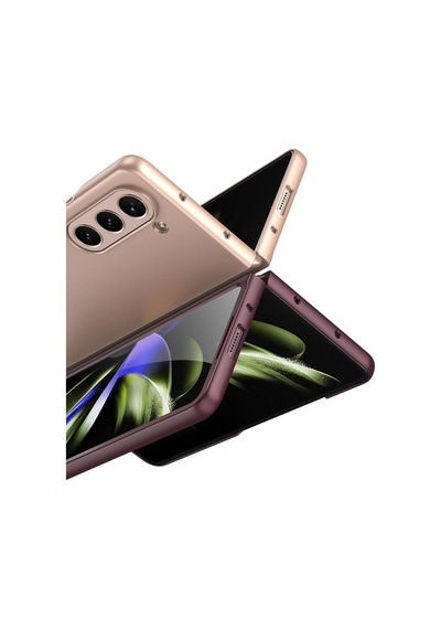 Samsung Galaxy Uyumlu Z Fold 5 Kılıf Sert Renkli Kıpta Kapak