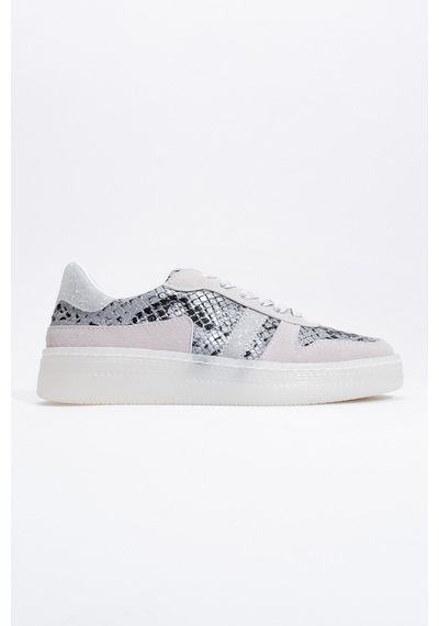 Luvishoes Luvi Shoes Rexie Gümüş Desenli Simli Kadın Spor Ayakkabı Gümüş