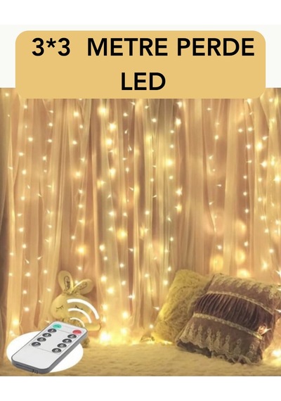 3x3 Metre Perde Led Işık Parti Ve Bahçe Dekorasyonu Belirtilmemiş
