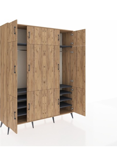 Hyperion Gardrop 10 Raflı 12 Kapaklı 2 Askılı 176x44x221 Çam-çam/antrasit Çam/antrasit Hyperion Gardrop 10 Raflı 12 Kapaklı 2 Askılı 176x44x221 Çam-çam/antrasit Çam/antrasit