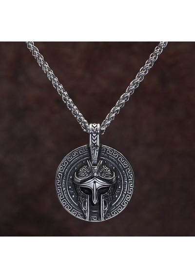 Gladyatör Miğfer Tribal Işlemeli Madalyon 316l Çelik Erkek Gümüş