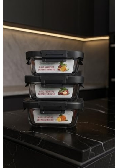 Tr 3 Adet 370 Ml Sızdırmaz Isıya Dayanıklı Cam Saklama Kabı Diğer
