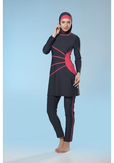 Adasea 0385 Koyu Lacivert Tam Boy Lycralı Tesettür Mayo