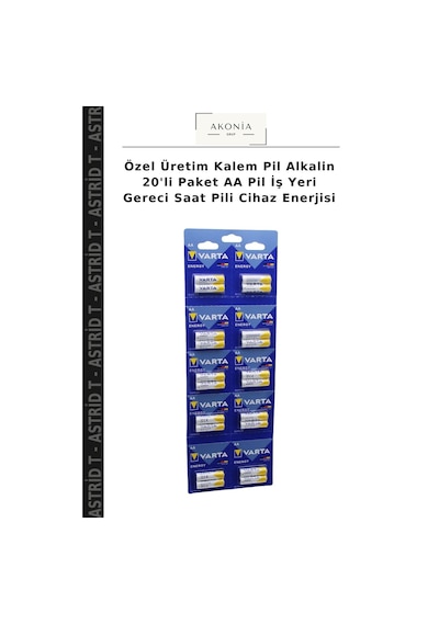 Özel Üretim Kalem Pil Alkalin 20'li Paket Aa Pil İş Yeri Gereci Saat Pili Cihaz Enerjisi