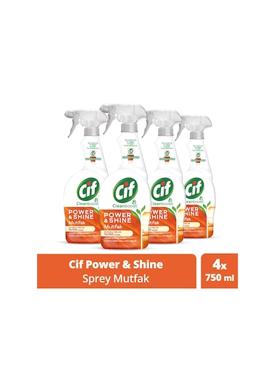 Cif Power & Shine Sprey Mutfak Temizleyici 4 x 750 ML
