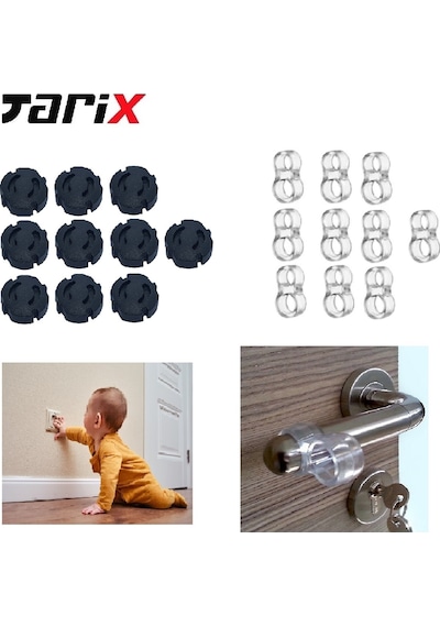 Tarix Priz Kapağı ,priz Koruyucu ,çocuk Güvenliği Priz Koruma Kapağı 10 Adet - Siyah Set