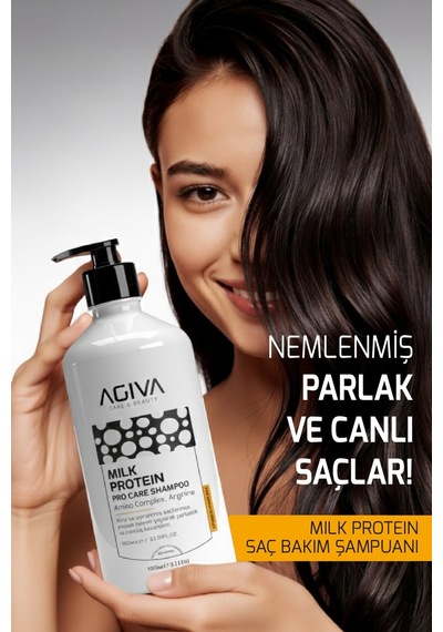 Milk Protein Saç Bakım Şampuanı 1000 Ml Agiva Care & Beauty Kuru Yıpranmış Saçlar Amino Complex