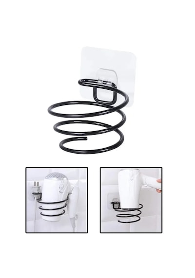 Yapışkanlı Spiral Yaylı Saç Kurutma Tutucu Askılığı -al4816 Diğer