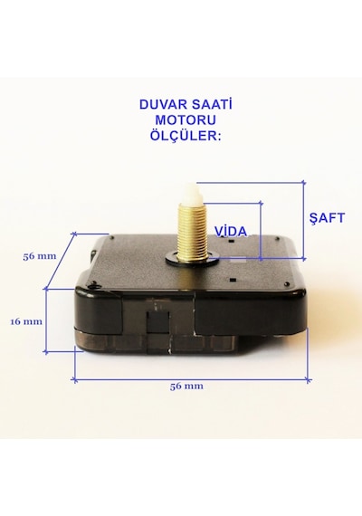 Duvar Saati Mekanizması Akrep Yelkovan Saniye Motor Sessiz Akar (360375864) Altın