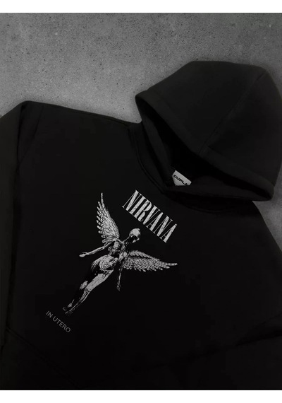 Unisex Nirvana İn Utero Sweatshirt Siyah Siyah
