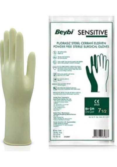 Beybi Sensitive Pudrasız Steril Eldiven No:7,5