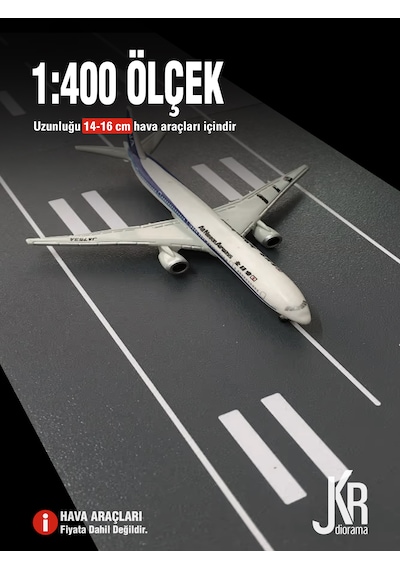 1/400 Ölçekli Hava Araçları İçin Uçak Pisti Havaalanı, Pist, Yol Düzeni 20x30 Cm - 3 Parça