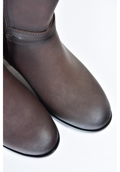 Fox Shoes Kahverengi Alçak Topuklu Günlük Kadın Çizme L674230009 Kahverengi