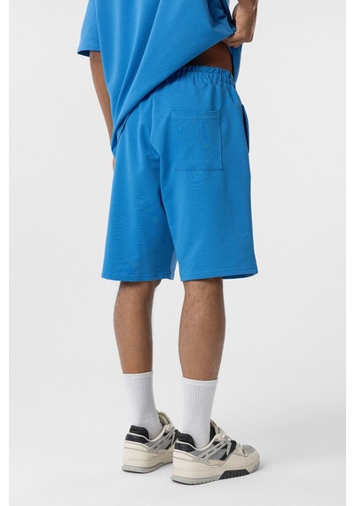 Basic Oversize Şort Takım Mavi