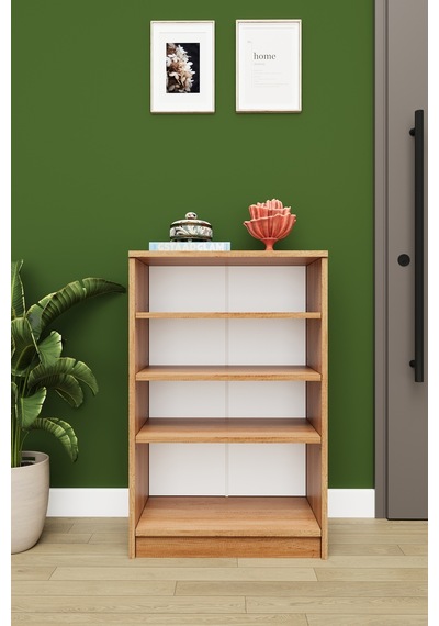 Asra Trend 4 Katlı Açık Raflı Ayakkabılık A-31 %100 MDF Modern Bot Uyumlu Düzenleyici Petra