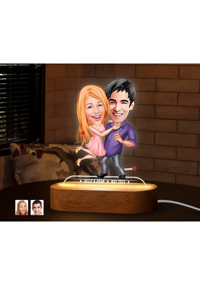 Bk Gift Kişiye Özel Sevgili Karikatürlü Dekoratif 3d Biblo Led Işıklı Gece Lambası-3, Düğün Hediyesi, Yıl Dönümü Hediyesi Kobitmeyen138278 Bk Gift