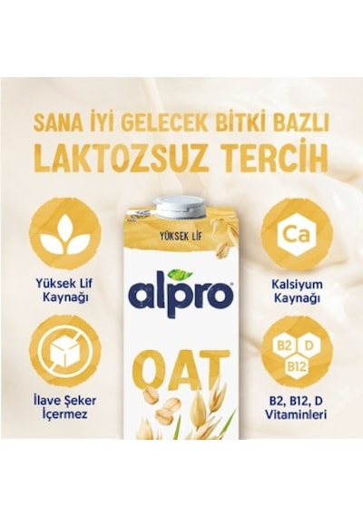 Yulaf Sütü 4x1 L Vegan Laktozsuz Besin