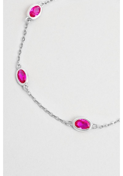 Pembe Rüya 18 Ayar Sarı Altın Kaplama 19 Cm Gümüş Minimal Bileklik Beyaz
