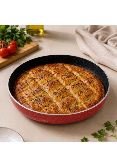 24 Cm Kaliteli Granit Fırın Tepsisi 3 Kat Teflon Kaplamalı Börek Tepsisi Çok Amaçlı Tepsi Diğer