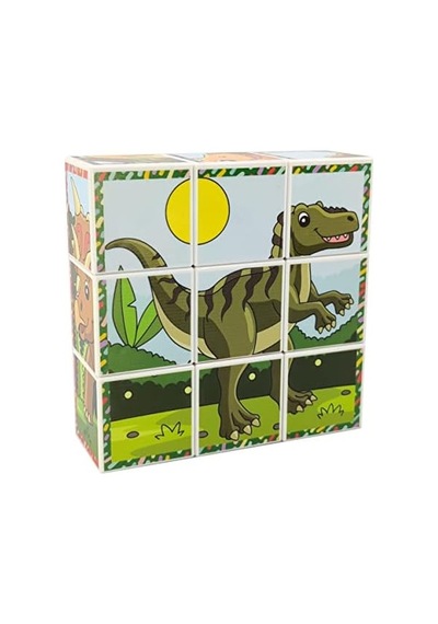 Dinozorlar 3d Manyetik Puzzle Seri 2 - 9 Mıknatıslı Küp 6 Dinazor Yapboz