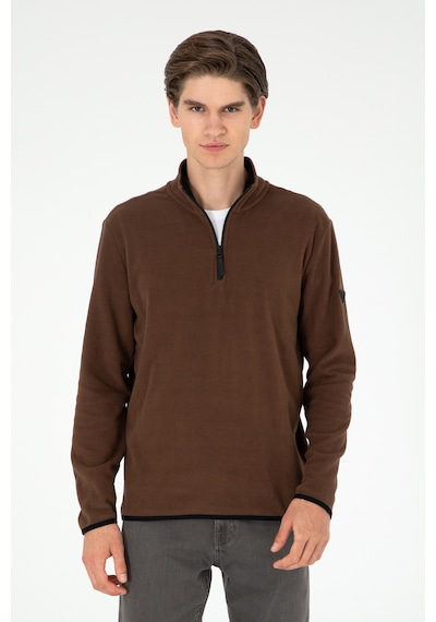 U.S. Polo Assn. Erkek Yarım Fermuarlı Kahverengi Basic Polar Sweatshirt 50298085-VR029 U.S. Polo Assn. Erkek Yarım Fermuarlı Kahverengi Basic Polar Sweatshirt 50298085-VR029